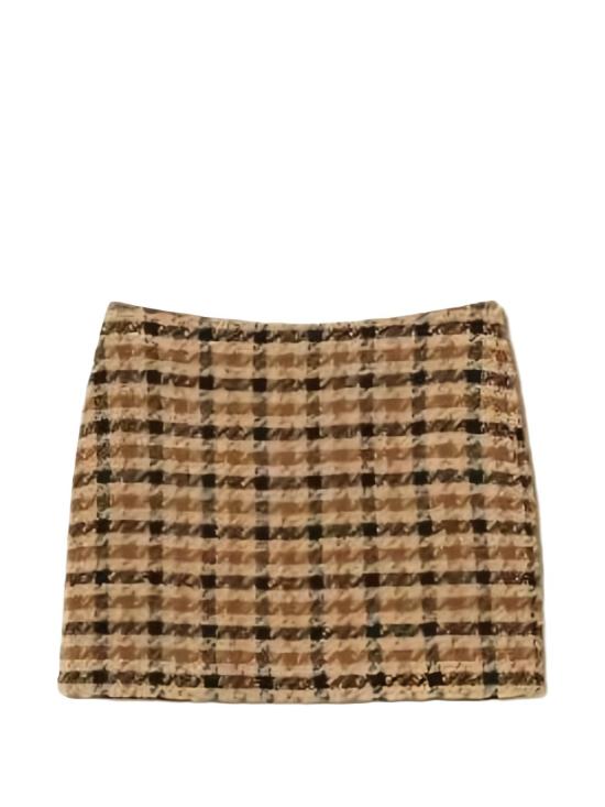 26FW 트윈셋 숏 스커트 262TT2351 S1295814021 Brown nut gold - TWINSET