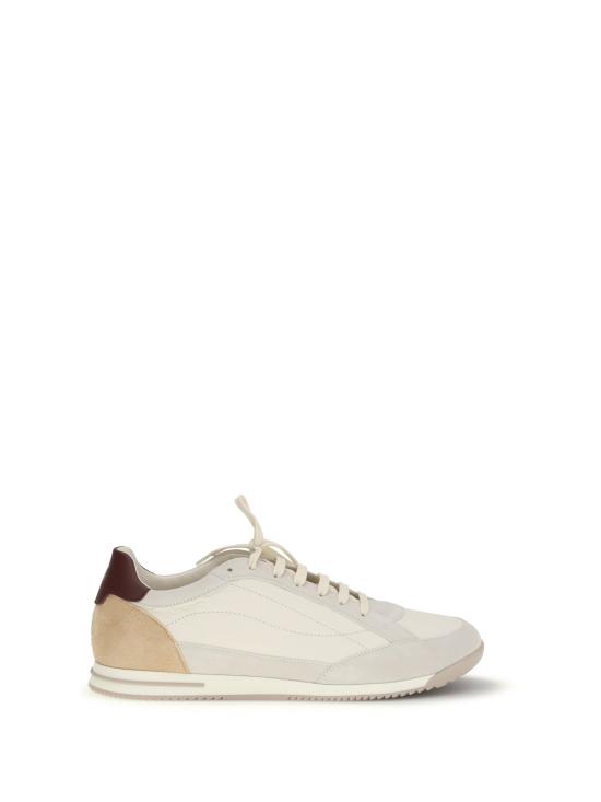 26SS 브루넬로 쿠치넬리 디어스킨 & 스웨이드 스니커즈 MZUKOKA348 CXM48 BEIGE