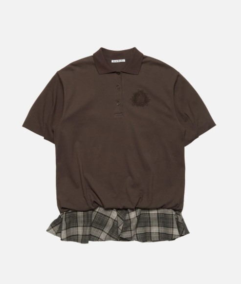 26FW 아크네 스튜디오 레이어드 폴로 셔츠 드레스 A20968 ADM DARK BROWN DOM