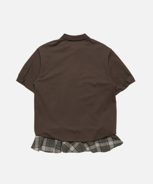 26FW 아크네 스튜디오 레이어드 폴로 셔츠 드레스 A20968 ADM DARK BROWN DOM - ACNE STUDIOS