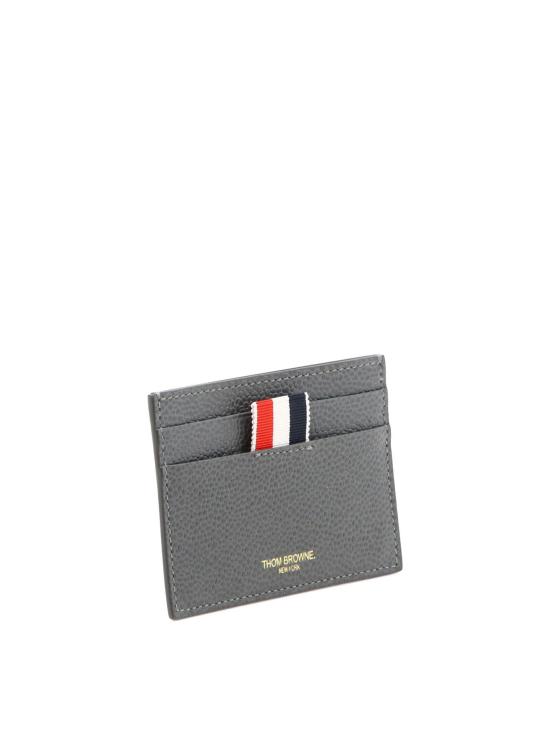26FW 톰브라운 페블 그레인 레더 스트라이프 싱글 카드 홀더 MAW020L 00198 025 DGRAY DOM - THOM BROWNE