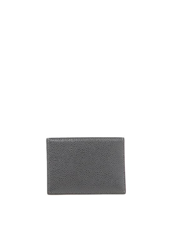 26FW 톰브라운 페블 그레인 레더 스트라이프 싱글 카드 홀더 MAW020L 00198 025 DGRAY DOM - THOM BROWNE