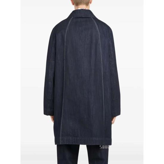  살바토레 페라가모 코트 페라가모 데님 버튼  블루 - SALVATORE FERRAGAMO