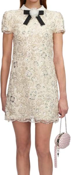 26FW 셀프 포트레이트 숏 원피스 AW26019SCCREAM WHITE