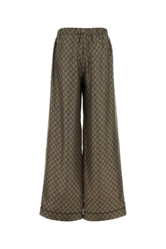 26FW 구찌 GG 프린티드 실크 트윌 레저 팬츠 864567ZAUUN2270 BEIGE - GUCCI