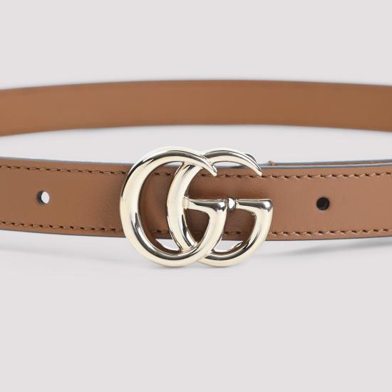26FW 구찌 GG 마몽 씬 벨트 4094170AAA52718 MARRONE - GUCCI