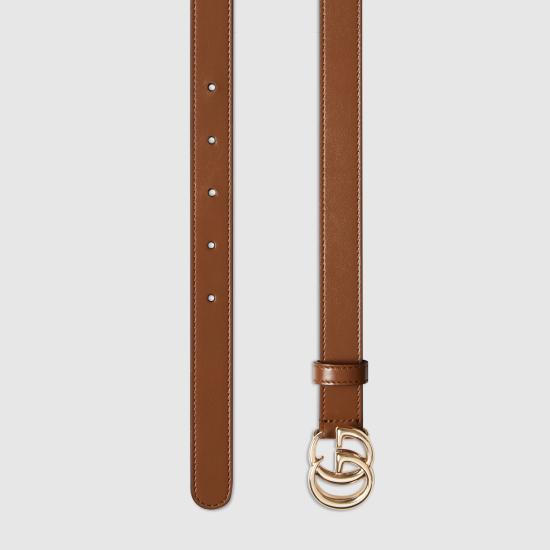 26FW 구찌 GG 마몽 씬 벨트 4094170AAA52718 MARRONE - GUCCI