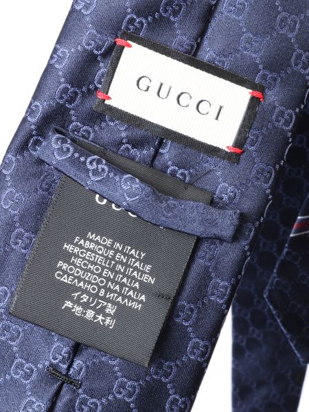26FW 구찌 GG 패턴 실크 타이 4565204B0024168 BLU - GUCCI