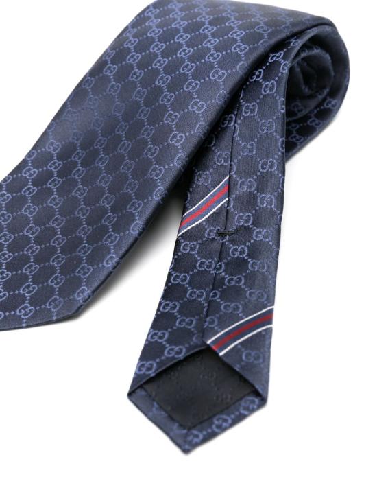 26FW 구찌 GG 패턴 실크 타이 4565204B0024168 BLU - GUCCI