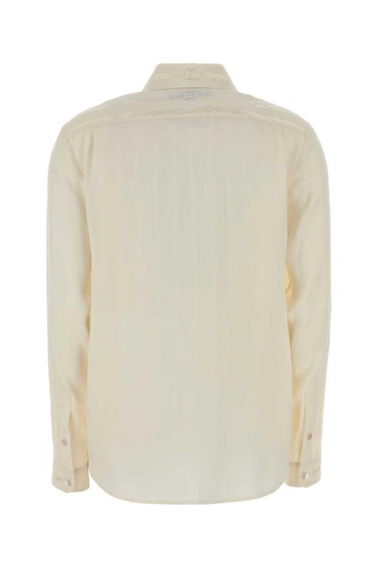 26FW 구찌 인터로킹 G 체인 실크 자카드 셔츠 872007ZAM489050 BIANCO - GUCCI