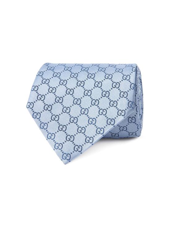 26FW 구찌 GG 패턴 실크 타이 4565204B0024968 AZZURRO - GUCCI