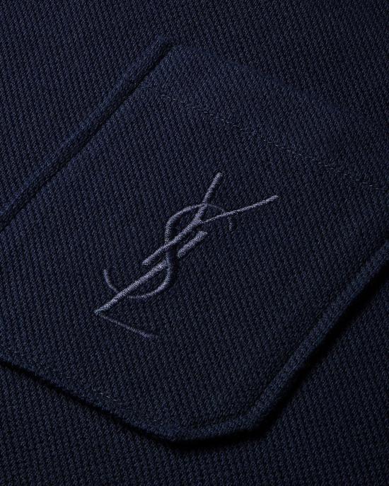 26FW 생로랑 반팔 티셔츠 862765Y38FL4035 BLU - SAINT LAURENT