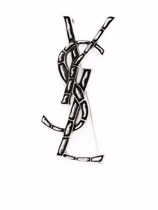26FW 생로랑 YSL 오피움 크로커다일 브로치 470371Y15008142 ARGENTO