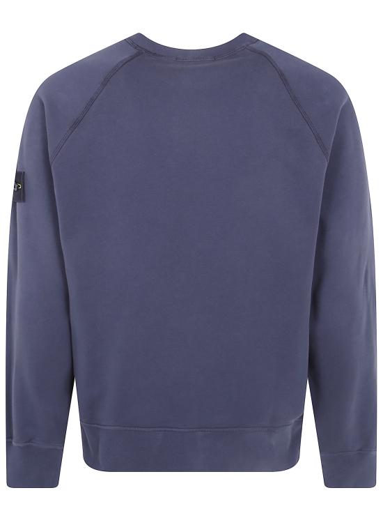 26FW 스톤 아일랜드 오가닉 코튼 플리스 오버사이즈핏 크루넥 스웨트셔츠 L2S156100008S0051V002A BLU - STONE ISLAND