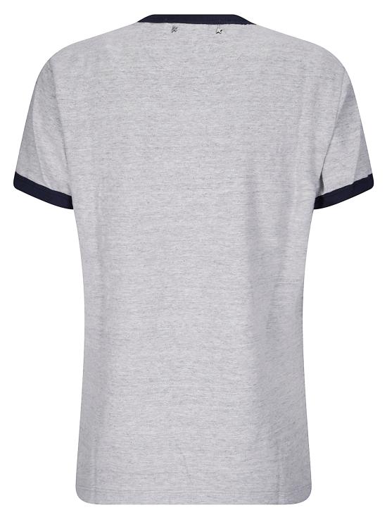 26FW 골든구스 반팔 티셔츠 GWP02768P002642 60717 GREY MELANGE NAVY - GOLDEN GOOSE