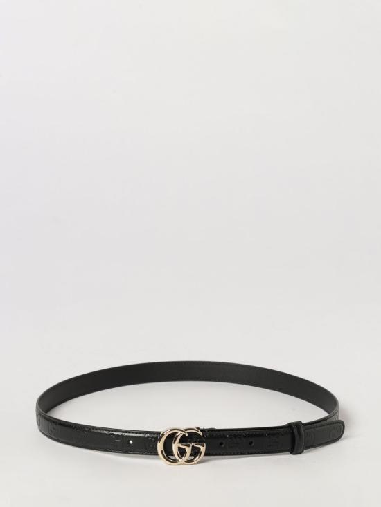 26FW 구찌 GG 마몽 씬 벨트 409417AAD5L 1000 Black