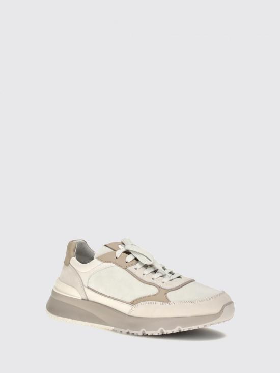 26FW 브루넬로 쿠치넬리 누벅 레더 스웨이드 러닝 스니커즈 MZUSNEO355 CTG72 White - BRUNELLO CUCINELLI