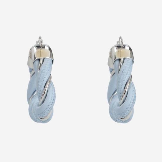  보테가베네타 이어링 보테가 베네타 실버 & 램스킨 후프 - BOTTEGA VENETA