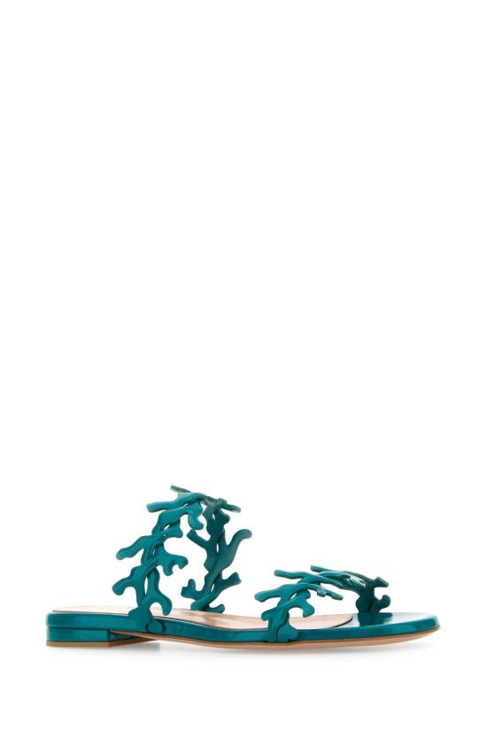 26SS 지안비토로시 뮬/슬리퍼 G1015705RICNUI TEAL Green - GIANVITO ROSSI