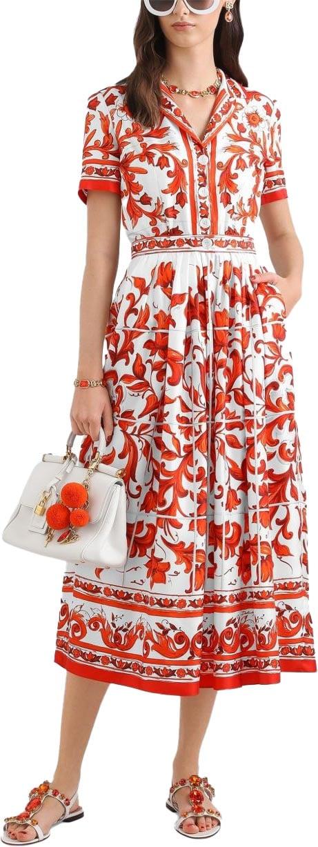 26FW 돌체앤가바나 롱 원피스 F6TVLTGDDRES9000 WHITE - DOLCE & GABBANA