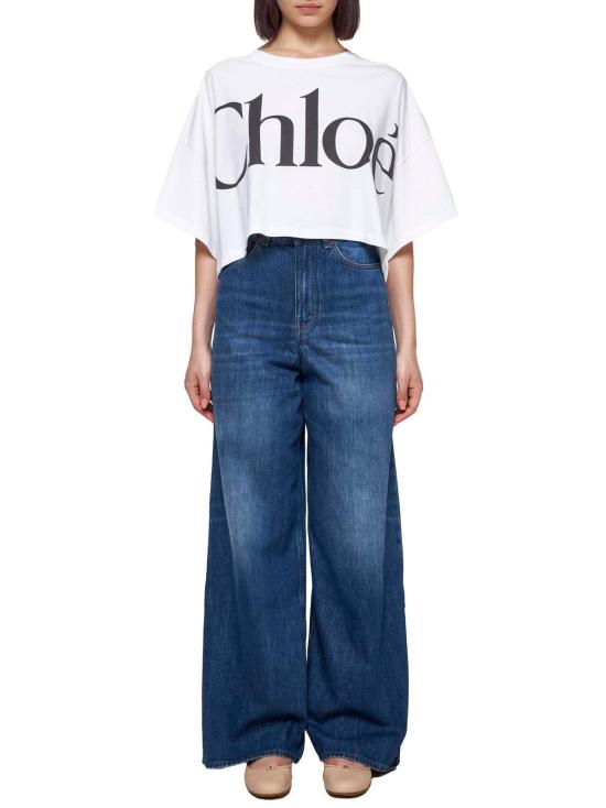  끌로에 데님 팬츠 와이드 레그 데님 진 블루 - CHLOE