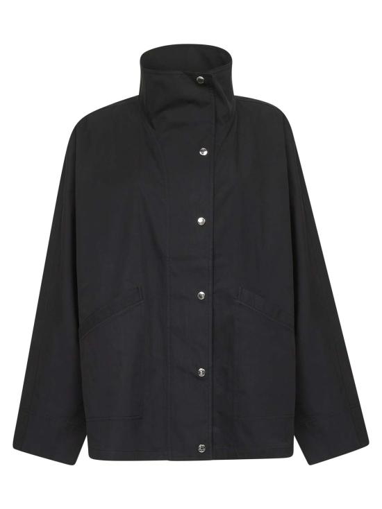  토템 봄버 자켓 Totême Parachute Canvas Windbreaker Bomber Jacket Black