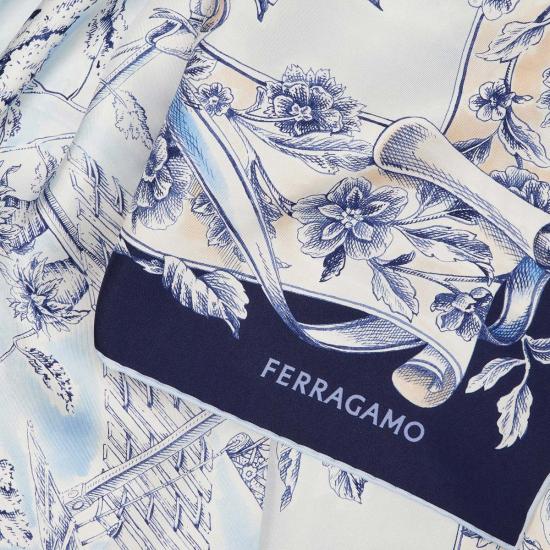  살바토레 페라가모 머플러/스카프 페라가모 실크 스카프 보야지 프린트 네이비 - SALVATORE FERRAGAMO