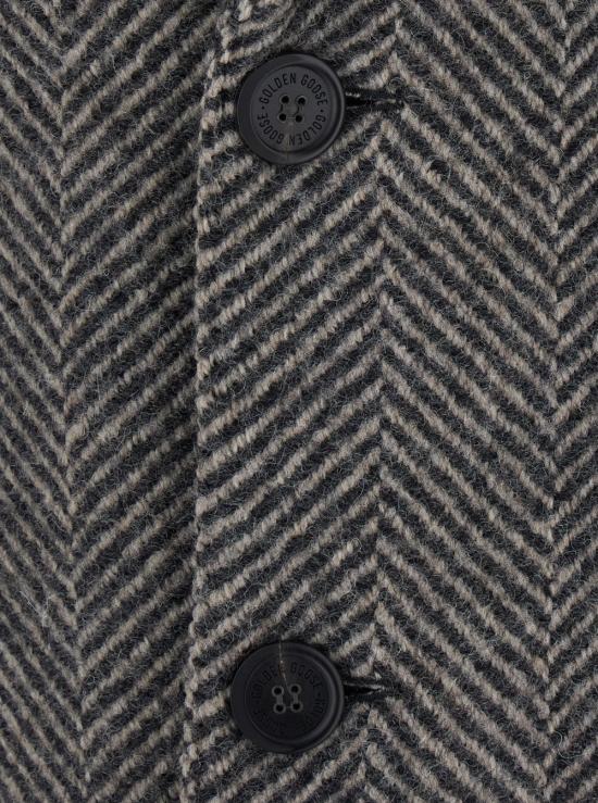 26FW 골든구스 헤링본 위브 울 싱글 브레스트 코트 GMP00986P00061681173 Grey - GOLDEN GOOSE