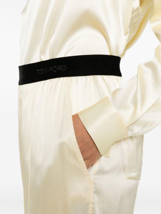  톰포드 스트레이트 팬츠 톰 포드 실크 팬츠 옐로우 - TOMFORD