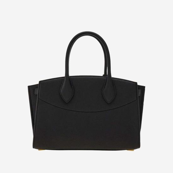  살바토레 페라가모 가방 페라가모 텍스처드 카프스킨 핸드백 블랙 - SALVATORE FERRAGAMO