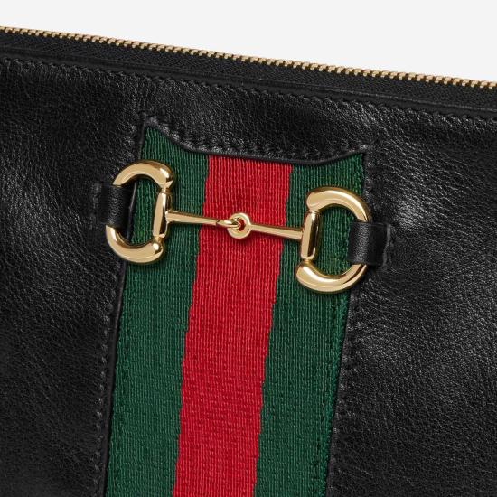  구찌 가방 호스빗 웹 미니 가죽 숄더백 블랙 - GUCCI