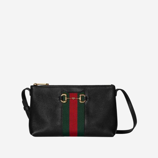  구찌 가방 호스빗 웹 미니 가죽 숄더백 블랙 - GUCCI