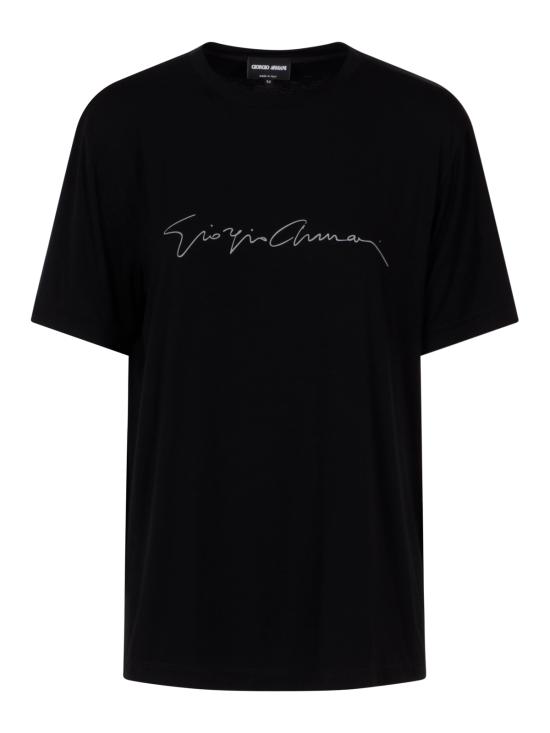 26FW 조르지오 아르마니 반팔 티셔츠 6GST56 SJP4ZUC99 Black