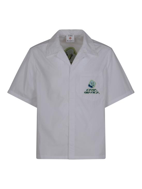 26SS 카사블랑카 반팔 셔츠 MSS26SH255 01 White - CASABLANCA
