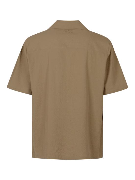 26SS 메종키츠네 반팔 셔츠 QM00407WC5082 0429 ROASTED ALMOND - MAISON KITSUNE