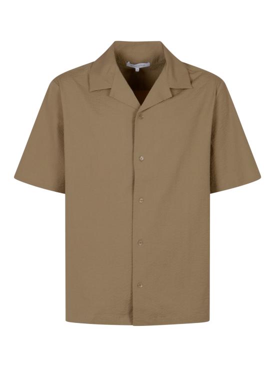 26SS 메종키츠네 반팔 셔츠 QM00407WC5082 0429 ROASTED ALMOND - MAISON KITSUNE