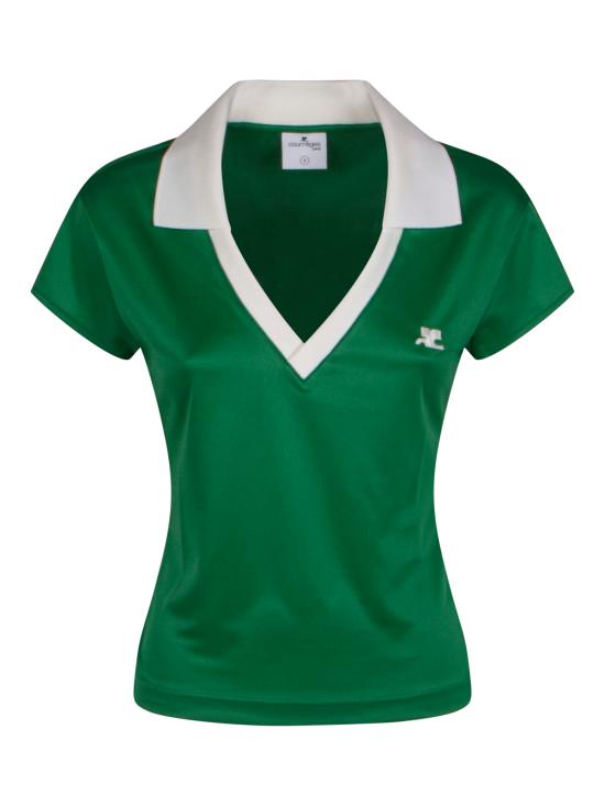 26FW 쿠레쥬 반팔 티셔츠 826JT0579JS0195 B273 GREEN HERITAGE WHITE - COURREGES