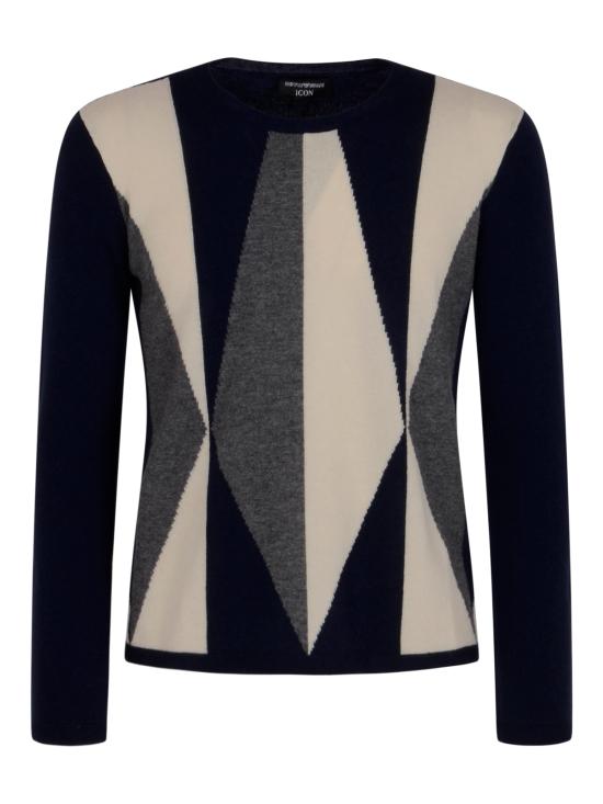 25FW 엠포리오 아르마니 스웨터 EW002610 AF21387FB002 FANCY BLUE - EMPORIO ARMANI