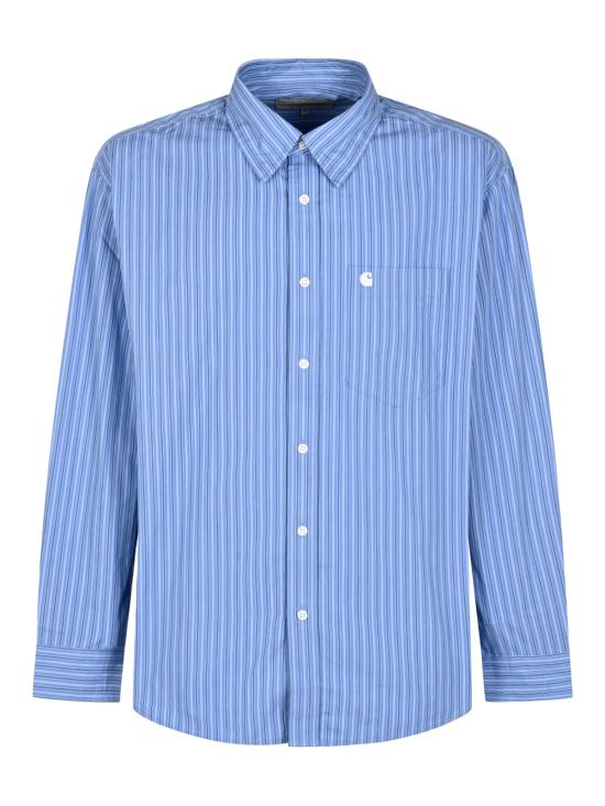 26FW 칼하트 WIP 긴팔 셔츠 I036805 3T5XX Keene Stripe Curacao - CARHARTT WIP