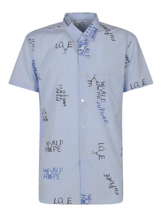 26SS 꼼데가르송 반팔 셔츠 B045 0511 BLUE CHECK - COMME DES GARCONS