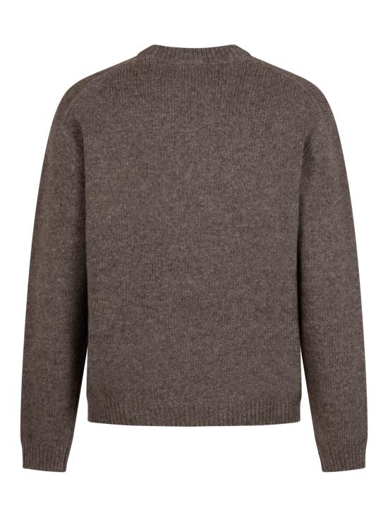 25FW 메종키츠네 드레스드 폭스 인타르시아 울 스웨터 PM00806KH0002 H170 DARK GREY MELANGE - MAISON KITSUNE