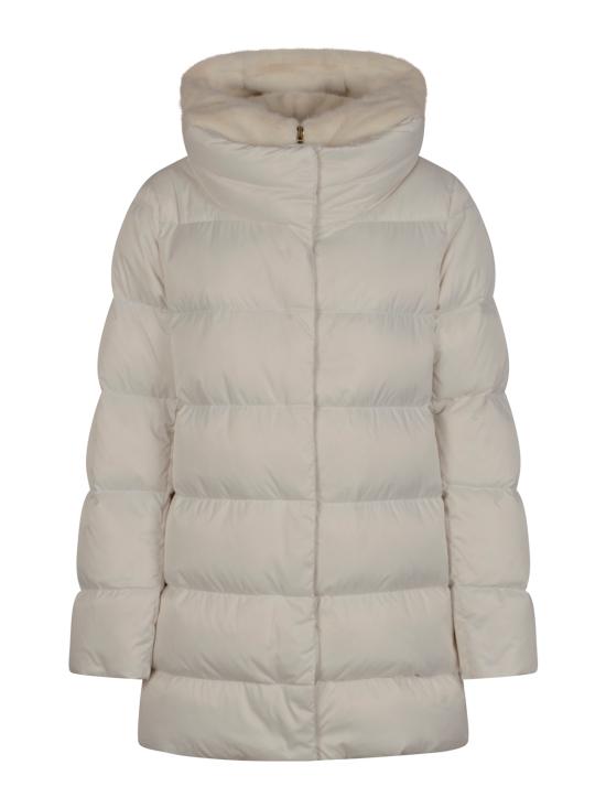 25FW 에르노 새틴 & 뉴 레이디 퍼 A셰이프 다운 자킷 PI001934D 12170Z1000 BIANCO