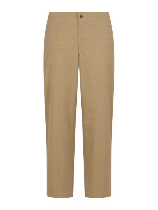 26SS 버버리 텍스쳐드 체크 코튼 트라우저 8117841 C4776 SANDSTORM BEIGE CHK - BURBERRY