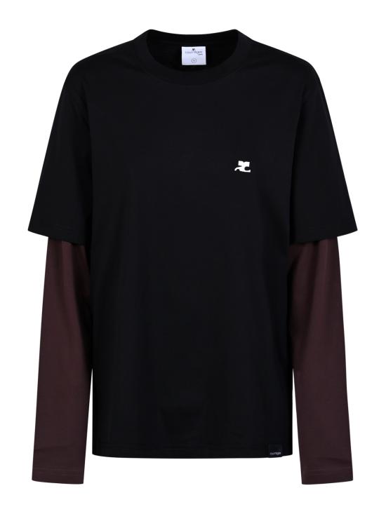 26FW 쿠레쥬 긴팔 티셔츠 326JTS263JS0233 B269 BLACK BURNT RED