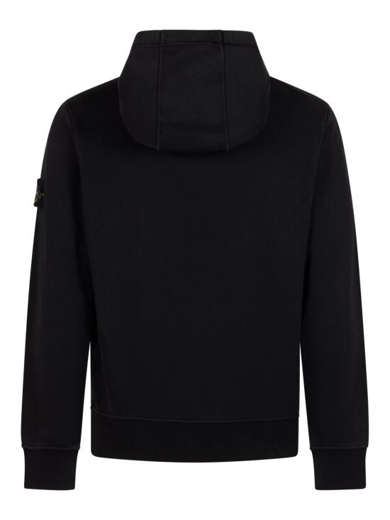 26FW 스톤 아일랜드 오가닉 코튼 플리스 레귤러 핏 후드 집업 6100061 S0051V0029 Black - STONE ISLAND