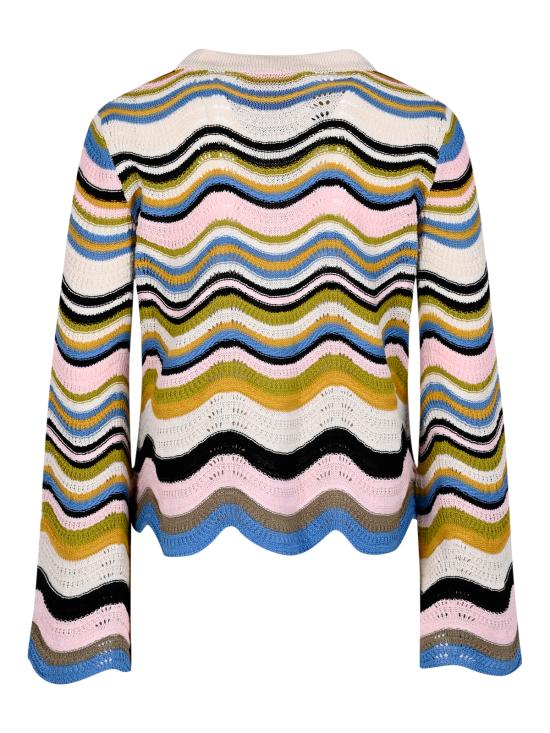 26FW 라 더블제이 긴팔 티셔츠 PUL0265 KNI158VA499PI01 MULTICOLOR WHITE GREEN PINK - LA DOUBLEJ