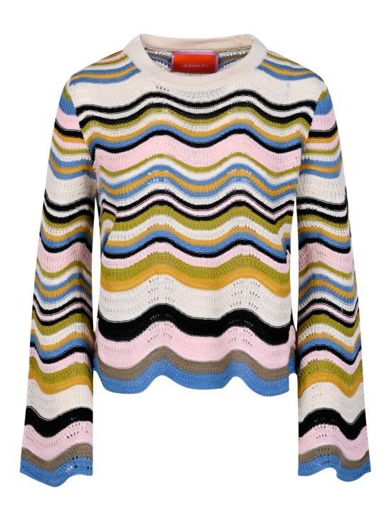 26FW 라 더블제이 긴팔 티셔츠 PUL0265 KNI158VA499PI01 MULTICOLOR WHITE GREEN PINK