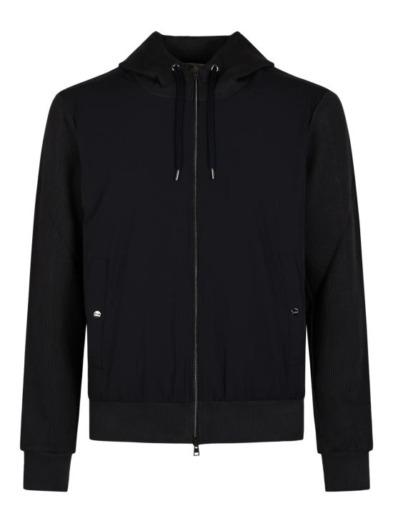 26FW 에르노 니트 이펙트 인터록 & 포넨테 트래블 나일론 후드 집업 JC00021UR 560209200 BLU NAVY