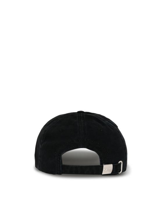 26FW 가니 로고 캔버스 볼캡 A6900 099 Black - GANNI