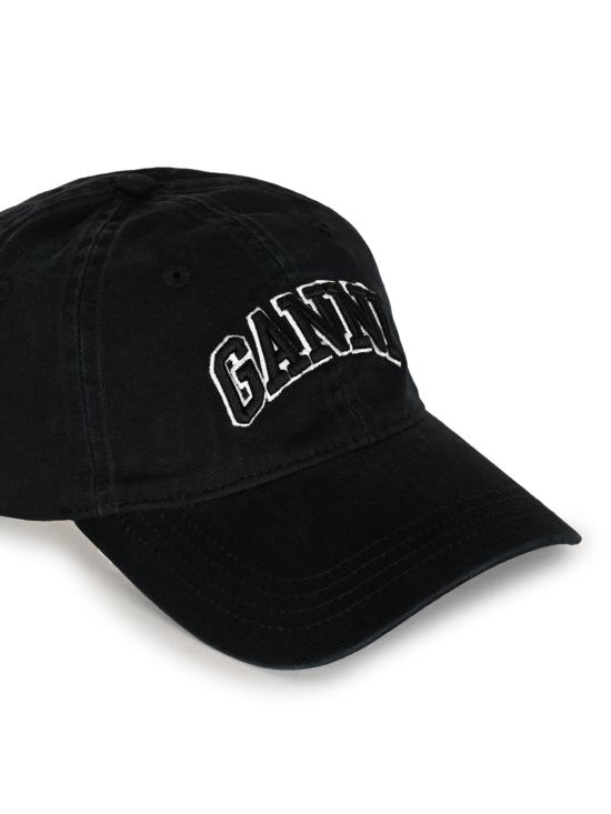 26FW 가니 로고 캔버스 볼캡 A6900 099 Black - GANNI